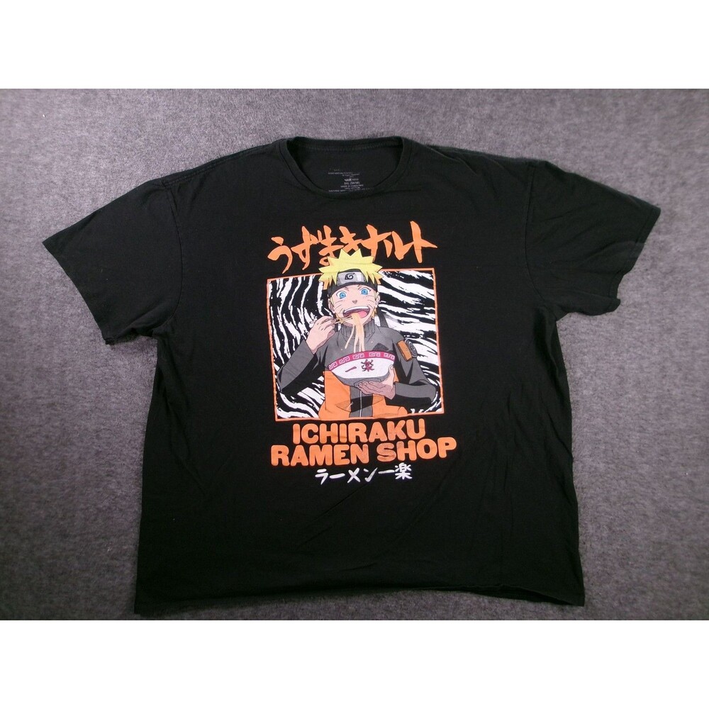 Naruto Shirt Mens 3XL Black Short Sleeve Ichiraku Ramen Shop Graphic VIZ Media